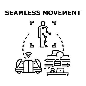 Seamless movement concept for human activity and travel Stock Illustration