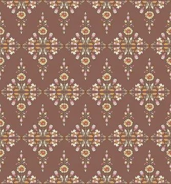 Seamless mughal flower pattern Stock Illustration