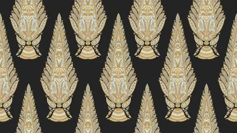 Seamless mughal motif pattern Stock Illustration