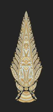 Seamless mughal motif pattern Stock Illustration