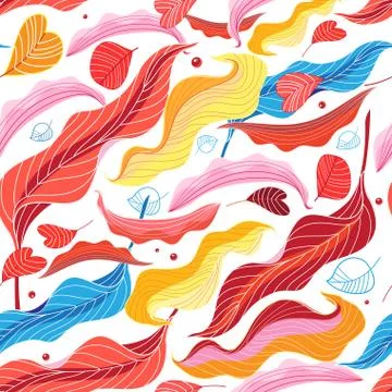Seamless multi-colored autumn pattern Stock Illustration