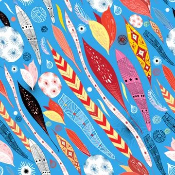 Seamless multi-colored autumn pattern Stock Illustration