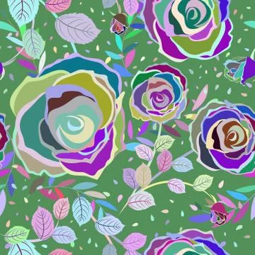 Seamless multicolor floral pattern Stock Illustration