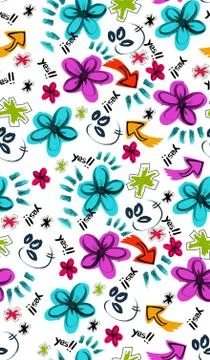Seamless multicolor floral pattern. Valentines day background.Watercolor flowers Illustrazione stock