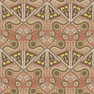 Seamless multicolor pattern of abstract elements Stockillustratie