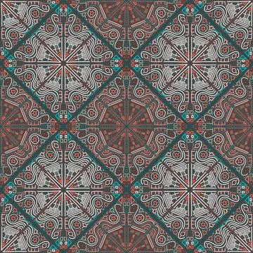 Seamless multicolor pattern of abstract elements Stock Illustration
