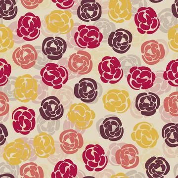 SEAMLESS MULTICOLOR  PATTERN BACKGROUND WITH FLOWER STAMP Stock Illustration