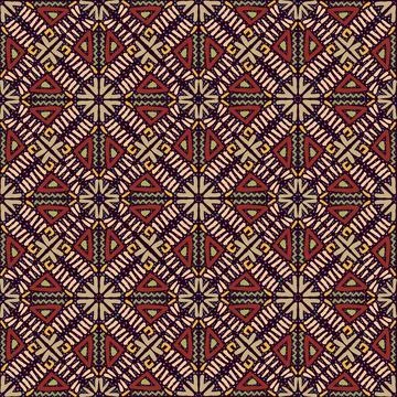 Seamless multicolor pattern of geometric elements for printing on fabric Stock Illustration