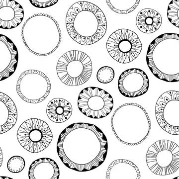 Seamless multicolor pattern with oriental mandalas. Kaleidoscope elements Stock Illustration