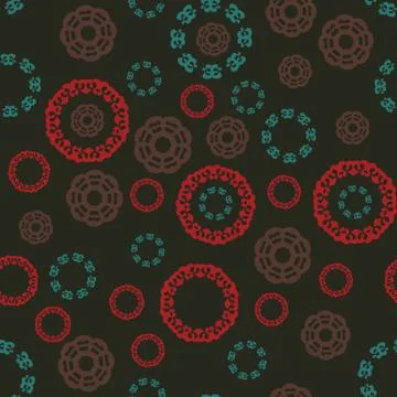 Seamless multicolor pattern with tibetian mandalas. Islamic, Arabic, Persian Illustrazione stock