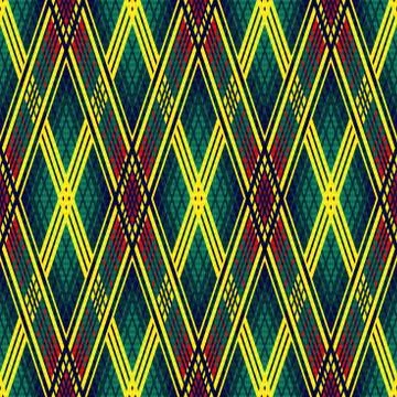 Seamless multicolor rhombic pattern Stock Illustration