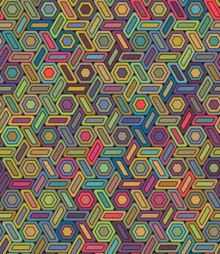 Seamless multicolor tiling mosaic pattern. Vector illustration. Stock Illustration
