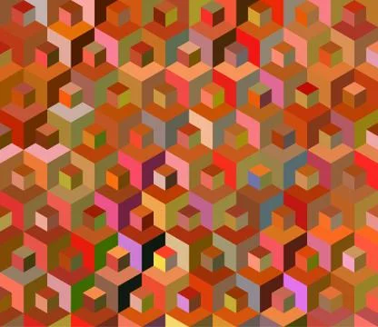 Seamless multicolored cubes pattern - illustration Stock Illustration