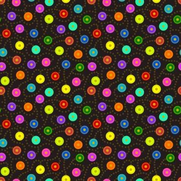 Seamless Multicolored Discs Pattern Stock Illustration