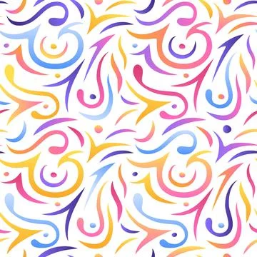 Seamless multicolored gradient pattern. Hand drawn elements. Abstract ornat.. 스톡 일러스트