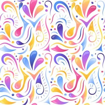 Seamless multicolored gradient pattern. Hand drawn elements. Abstract ornat.. Illustrazione stock