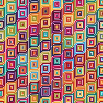 Seamless multicolored pattern with concetric squares. Vector illustration. Stock Illustration