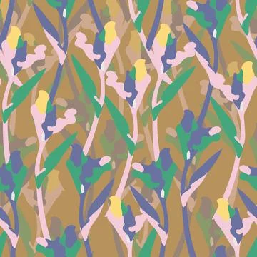 Seamless multicolour abstract wallflowers pattern background , greeting card  Stock Illustration