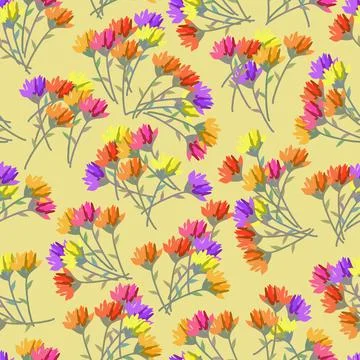 Seamless multicolour bunch of flowers.pattern background , greeting card or f Stock Illustration