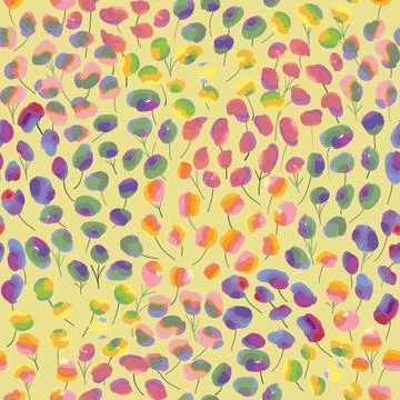Seamless multicolour cute and small flowers pattern background , greeting car Stock Illustration