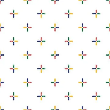 Seamless multicolour glitter cross shape pattern background , wink vector pat Stock Illustration