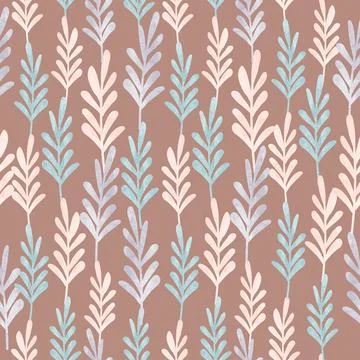 Seamless multicolour leaf chain pattern background Stock Illustration