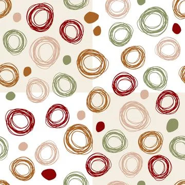 SEAMLESS MULTICOLOUR PATTERN BACKGROUND WITH DOODLE HAND DRAW POLKA DOT Stock Illustration