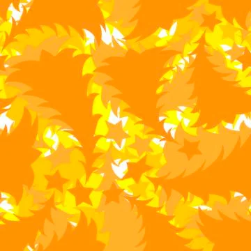 Seamless multilayer pattern of yellow and orange New Year and Christmas trees Illustrazione stock