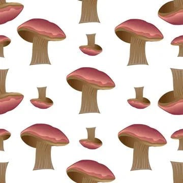Seamless mushroom pattern with brown cap and gray stem. Vector illustration 스톡 일러스트