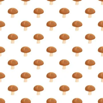 Seamless mushroom pattern repeating as decorative background 스톡 일러스트
