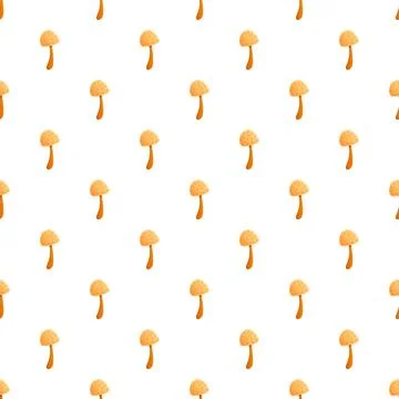 Seamless mushroom pattern repeating on white background Illustrazione stock