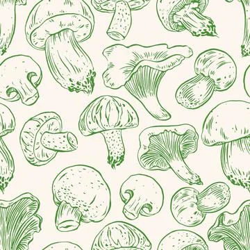 Seamless mushrooms - 2 Stock-Illustration