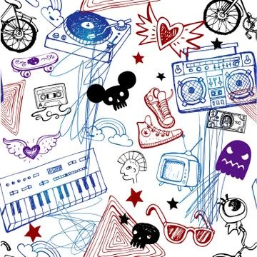 Seamless music background. Illustrazione stock