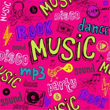 Seamless music background. Stock Illustration