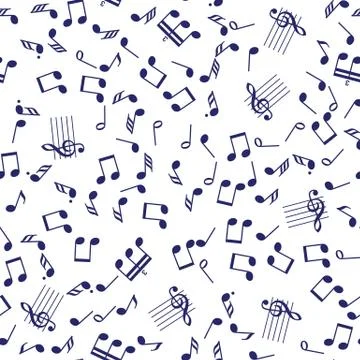 Seamless music notes pattern Stock Illustration