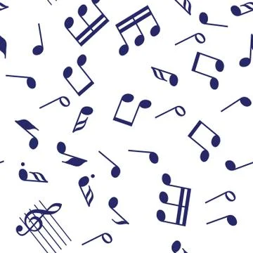 Seamless music notes pattern Stock Illustration