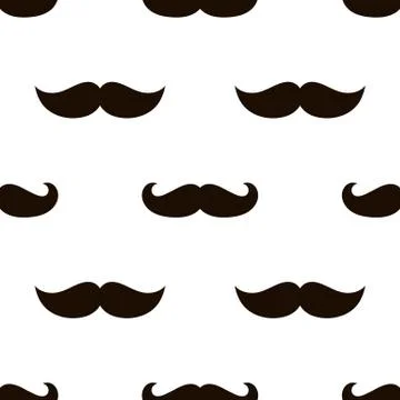 Seamless mustache pattern vector image Illustrazione stock