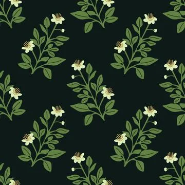 Seamless myrtle pattern Stock Illustration
