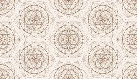 Seamless mystical pattern, Flower of life, sacred geometry motifs Illustrazione stock
