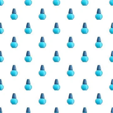 Seamless nail polish bottles pattern on white background Stock Illustration