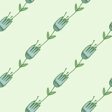 Seamless naive pattern with flower shapes. Simple backdrop with pastel light  Stock Illustration