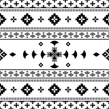 Seamless Native American pattern design for textile and decoration. Stock Illustration