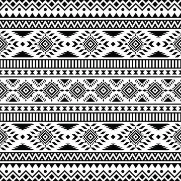 Seamless native pattern with tribal background design. Navajo ethnic style. Stock Illustration