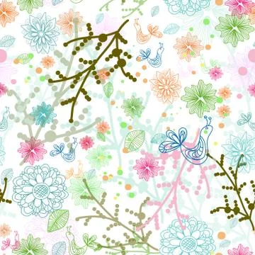 Seamless natural pattern Stock Illustration