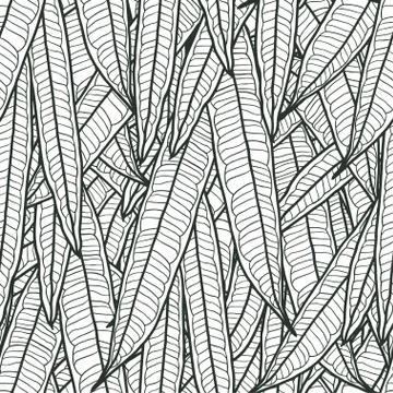 Seamless natural pattern with long leaves Stock Illustration