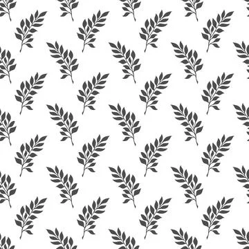 Seamless natural pattern of plant branches for texture, textiles and simple b Illustrazione stock