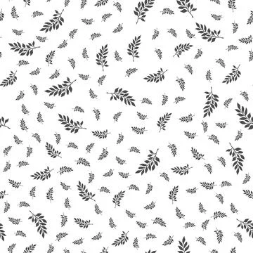 Seamless natural pattern of plant branches for texture, textiles and simple b Illustrazione stock