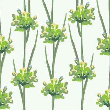 Seamless nature pattern background with hand drawn flower bush , greeting car Stock Illustration