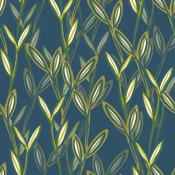 Seamless nature pattern background with leafs , greeting card or fabric Stock Illustration
