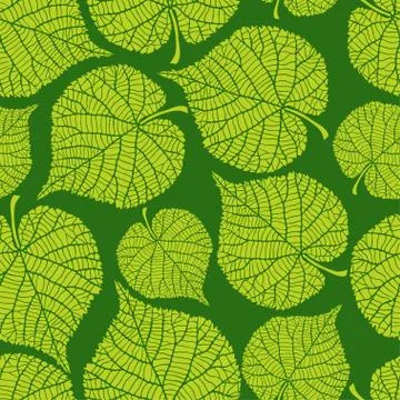 Seamless nature pattern with green leaves. Stock Illustration